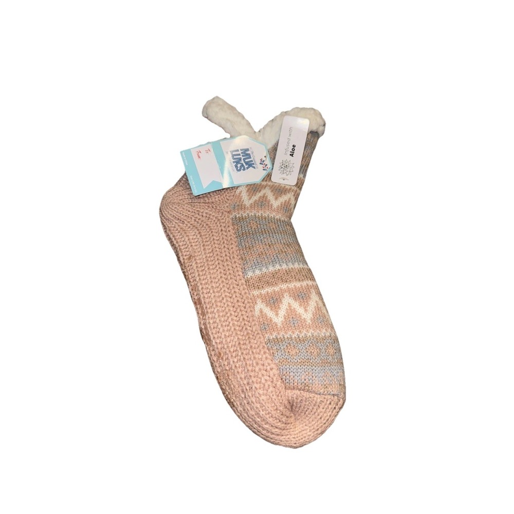 MUK LUKS WOMENS CABIN SOCKS SIZE L/XL Fits Shoe Sz 8.5-11 INFUSED WITH ALOE New
